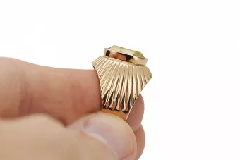 Žlutý Perydot Original Vintage 14k vinobraní kroužek vinobraní Vrc127r